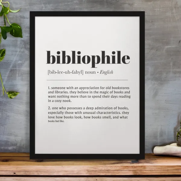Bibliophile Definition Book Lover Art Print