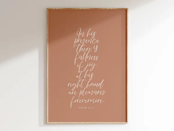 Psalm 16:11 Bible Verse Art Print, Christian Decor