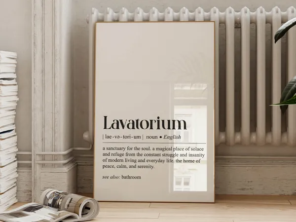 Funny Bathroom Definition Art Print, Toilet Humor