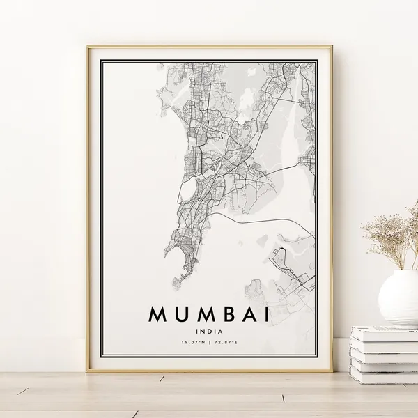 Mumbai Personalized City Map Art Print, India