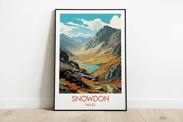 Mount Snowdon Travel Poster, Wales Custom Personalised