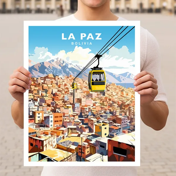 La Paz Bolivia Travel Poster, Latin America