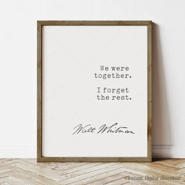 Walt Whitman Quote for Book Lovers, Art Print