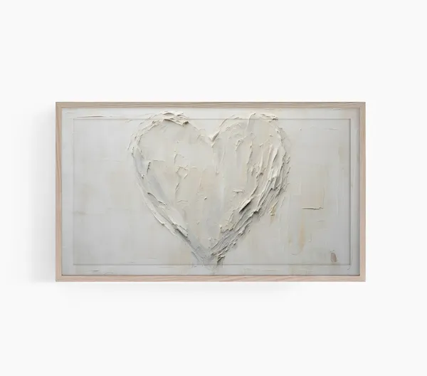 Heart Frame Neutral Valentine Wall Art Print