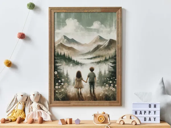 Brother And Sister Sibling Room Adventure Art Print