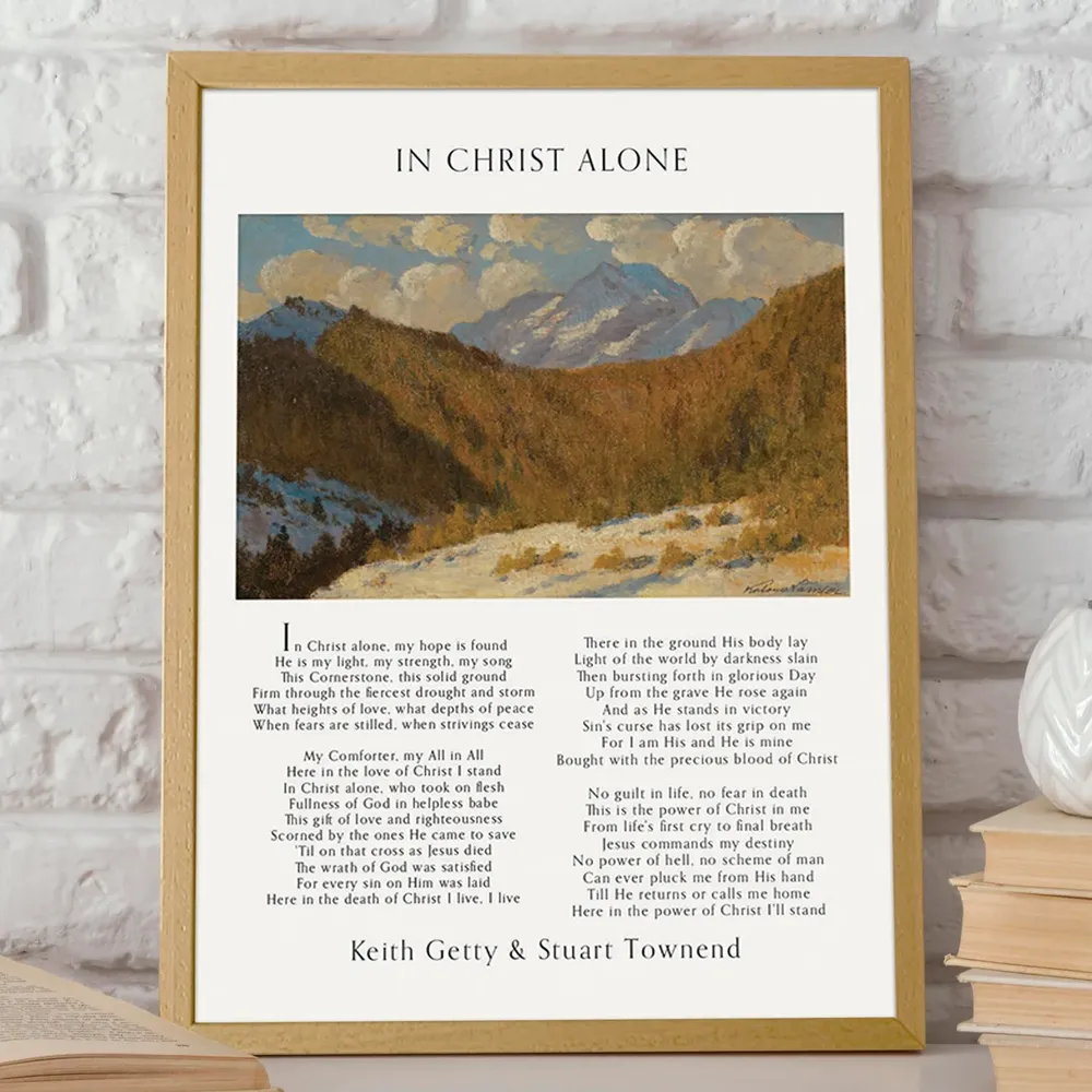 In Christ Alone Hymn Sheet Art, Christian Home Decor - Image 2