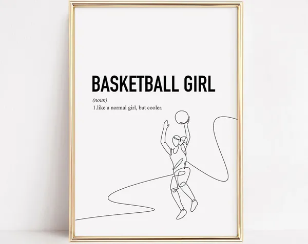 Basketball Gifts for Girls, Teenager Sports Art Print
