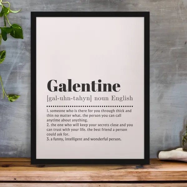 Galentine Definition Poster, Friendship Gift For Friends