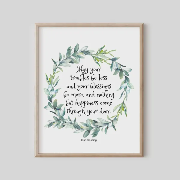 Watercolor Irish Blessing Prayer Art Print, Christian Gift