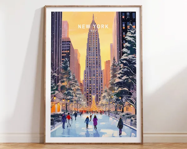 New York Travel Poster, United States Travel Art Print