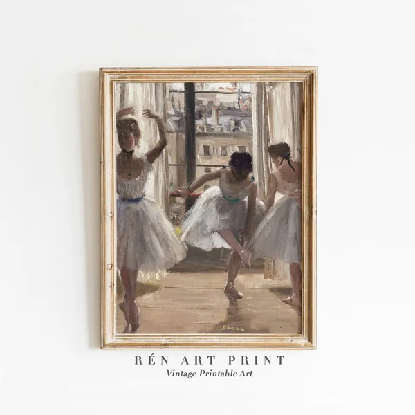 Vintage Ballerina Painting Print, Girls Room Decor