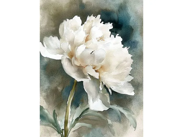Peony Painting Floral Watercolor Art Print