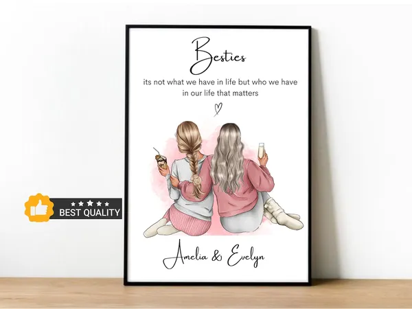 Personalized Best Friend Quote Print, Christmas Gift