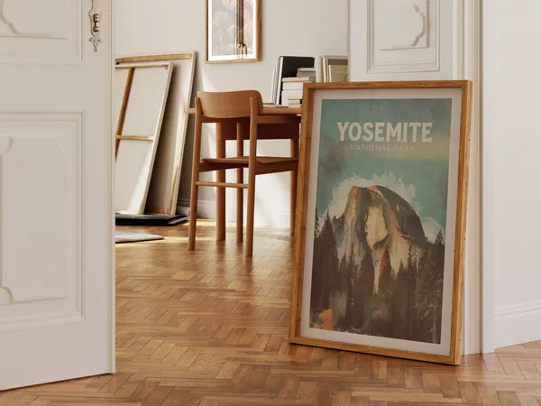 Yosemite Park Vintage Style Travel Poster