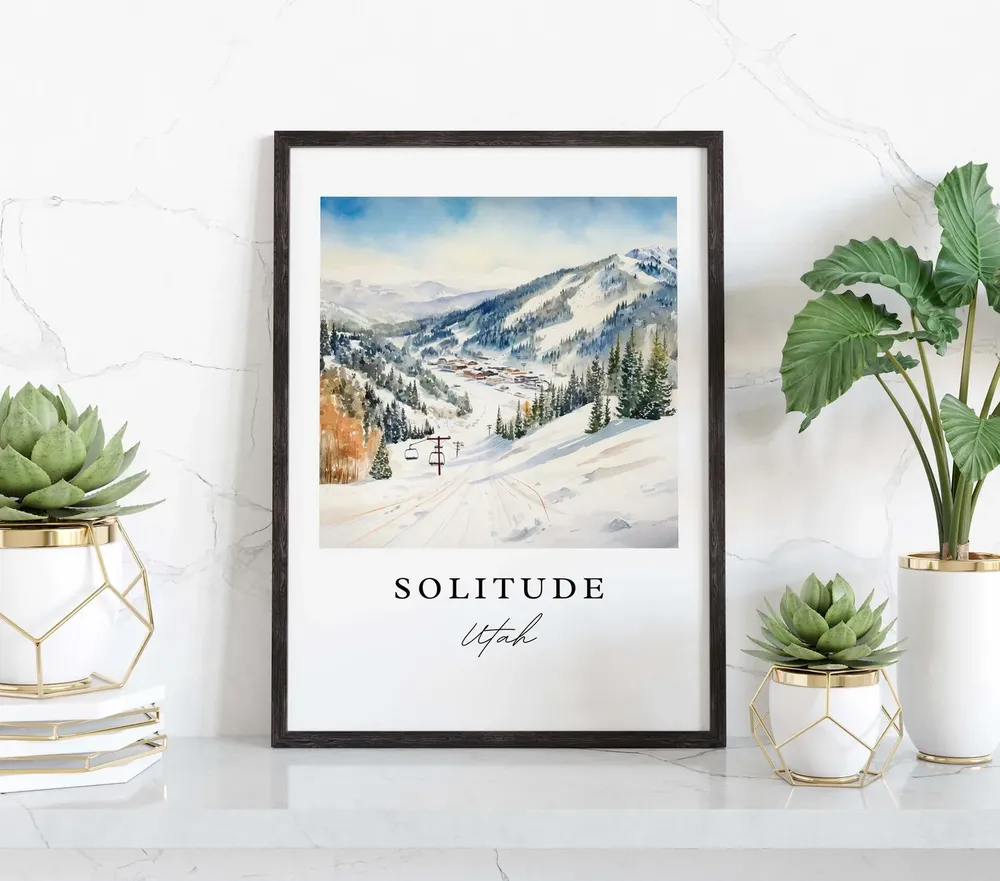Solitude Utah Travel Poster, Custom Text Art Print - Image 3
