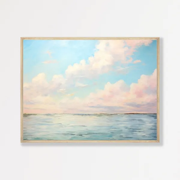 Minimal Ocean Seascape, Retro Modern Art Print
