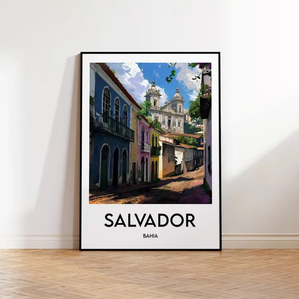 Salvador De Bahia Vintage Travel Poster, Brasil