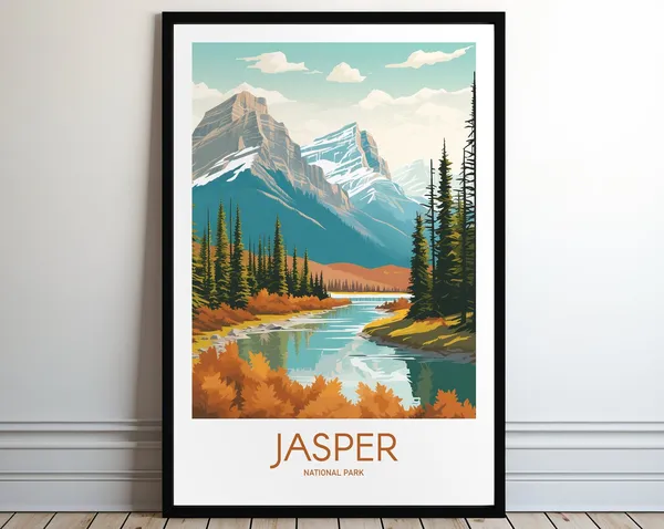 Jasper National Park Travel Poster, Wall Art Print