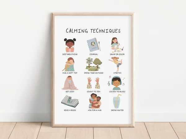 Calming Strategies Poster for Kids, Calm Corner