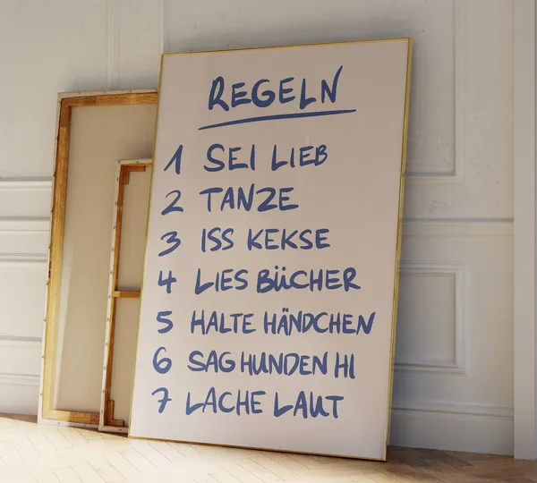 Regeln Retro Wall Art, House Rules Art Print