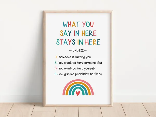 Confidentiality Sign Social Worker Office Decor Print