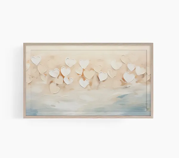 Valentine Day Neutral Hearts Art Print
