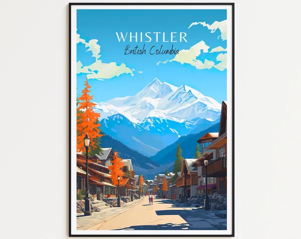 Whistler Travel Poster, British Columbia Art Print