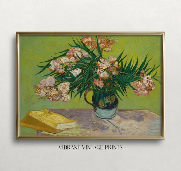 Oleanders Van Gogh Vintage Floral Wall Art Print