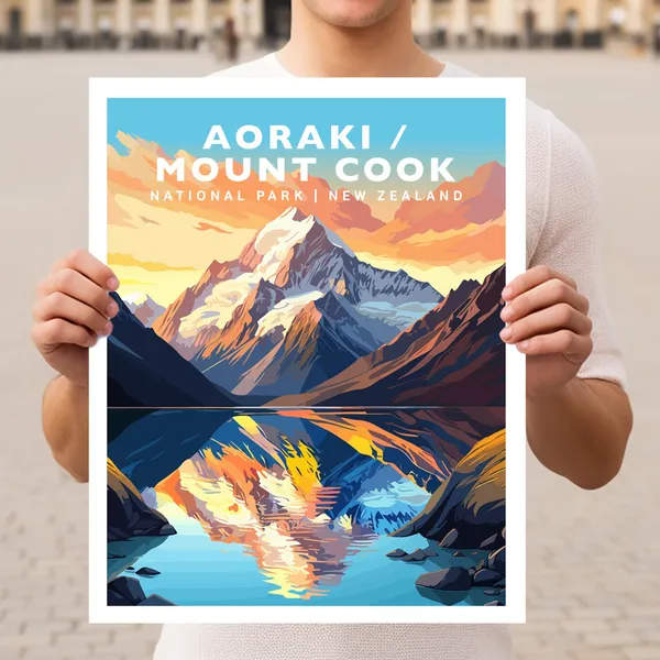 Aoraki Mount Cook National Park Poster Print