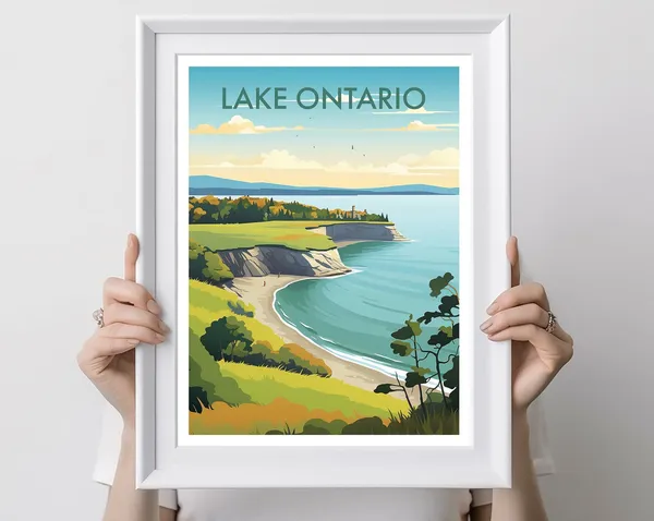 Lake Ontario Travel Poster Art Print, Wall Decor