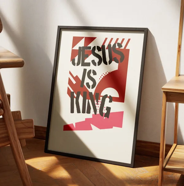 Jesus Is King Vintage Christian Art Print