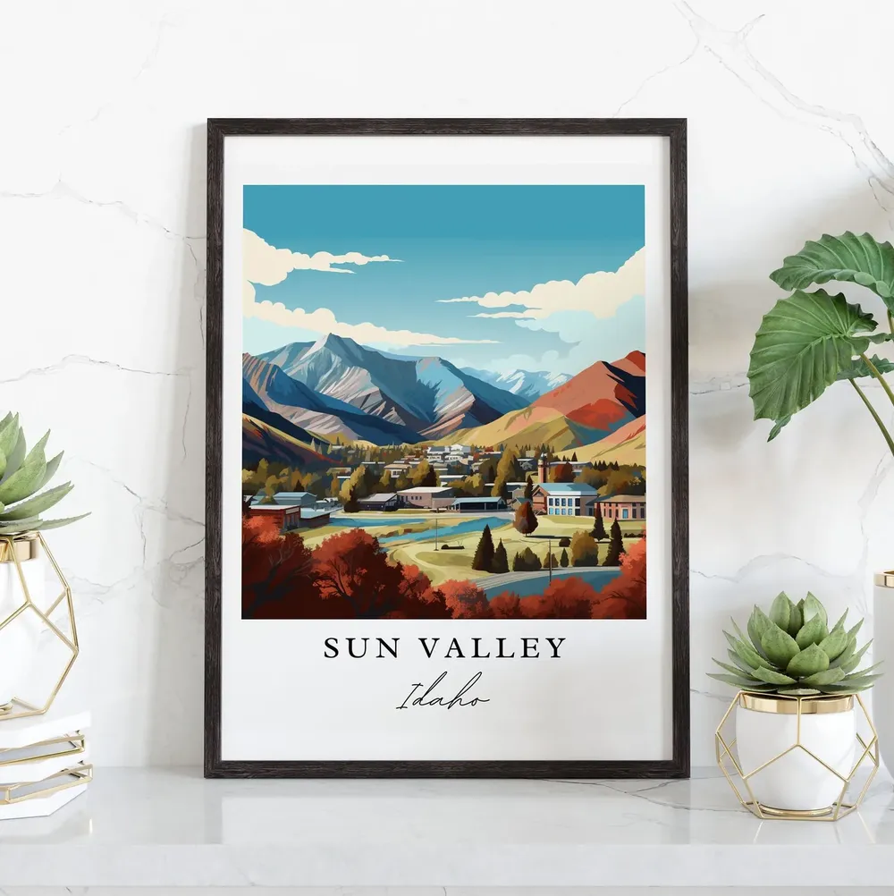 Sun Valley Idaho Travel Poster, Custom Text - Image 3