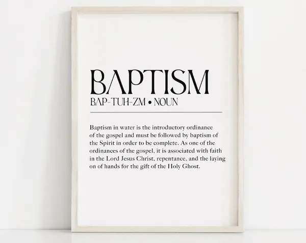 LDS Baptism Definition Art Print, Church of Jesus Christ