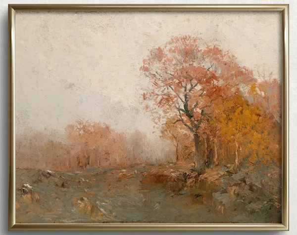 Autumn Trees Fall Wall Art, Seasonal Landscape Print