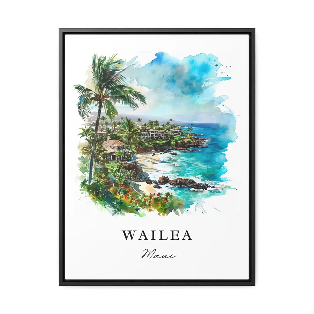 Wailea Maui Hawaii Travel Poster, Custom Text Print - Image 2