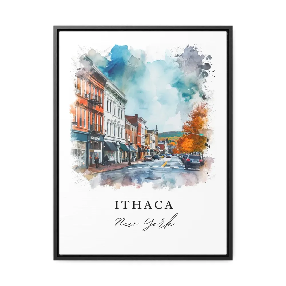 Ithaca, NY Travel Poster, Custom Text Art Print - Image 2