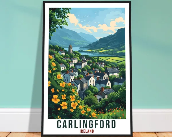 Carlingford Travel Poster, Irish Wall Art Print