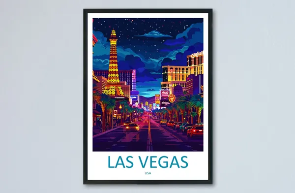 Las Vegas Travel Poster, Nevada Wall Decor