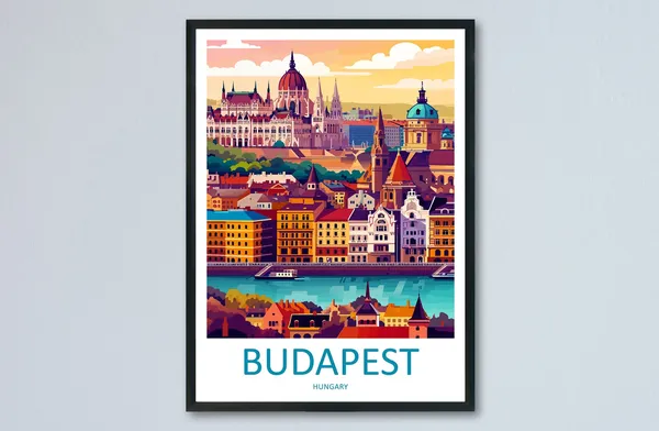 Budapest Travel Poster, Hungary Wall Decor