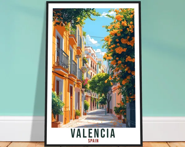 Valencia Travel Poster, Spain City Wall Art