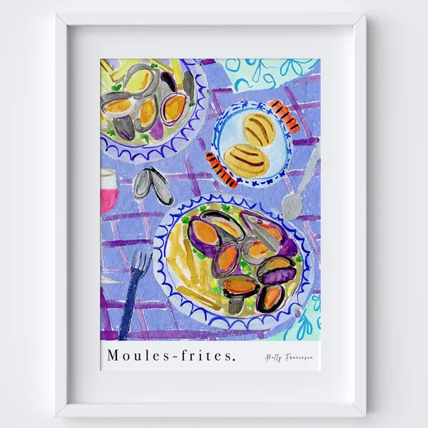 Moules-Frites French Seafood Kitchen Art Print