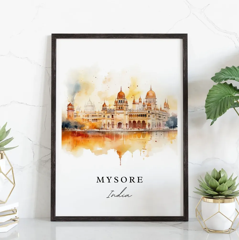 Mysore India Travel Poster, Custom Text
