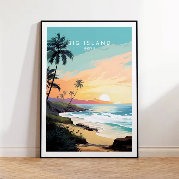 Big Island Hawaii Travel Poster, Home Decor