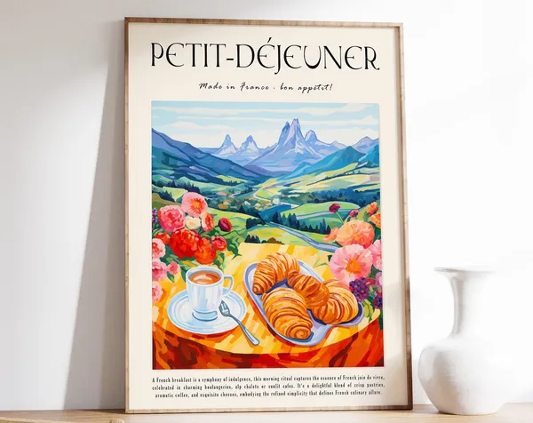French Coffee Poster, Retro Kitchen Art Print