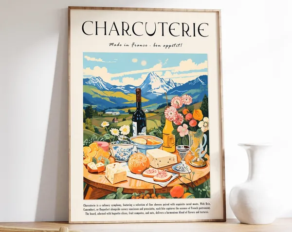 French Cheese Kitchen Decor Wall Art Print