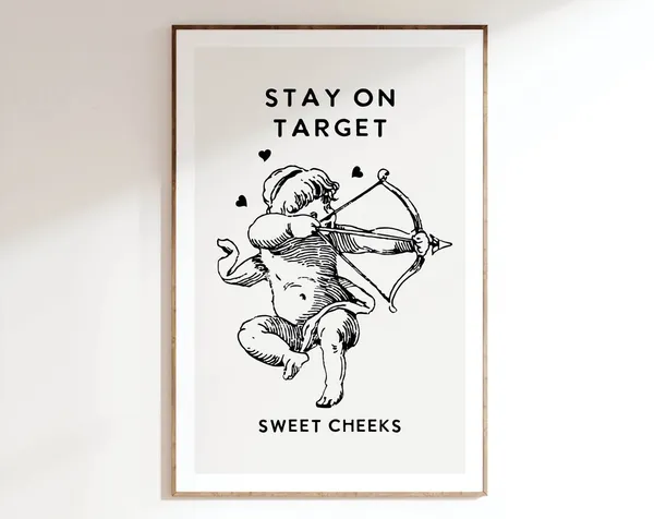 Valentine Love Bathroom Poster, Funny Bathroom Wall Art