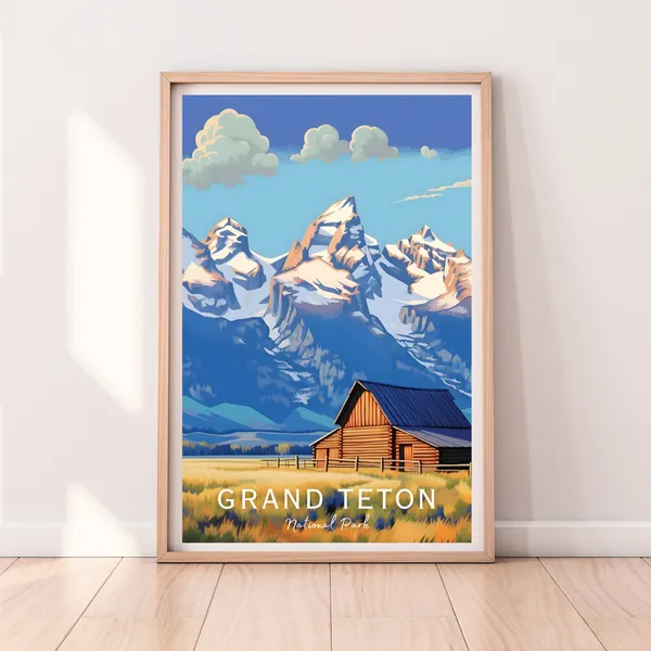 Grand Teton National Park Travel Poster, Scenic Print