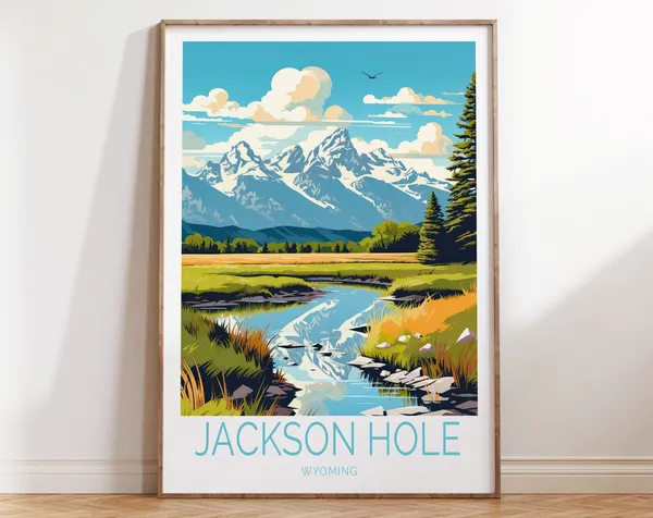 Jackson Hole Travel Poster, Wyoming Travel Poster