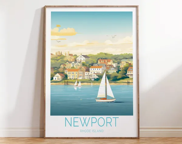 New Port Rhode Island Travel Poster, Travel Poster