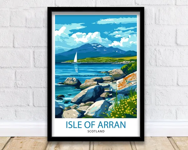 Isle Of Arran Scotland Travel Poster, Arran Illustration